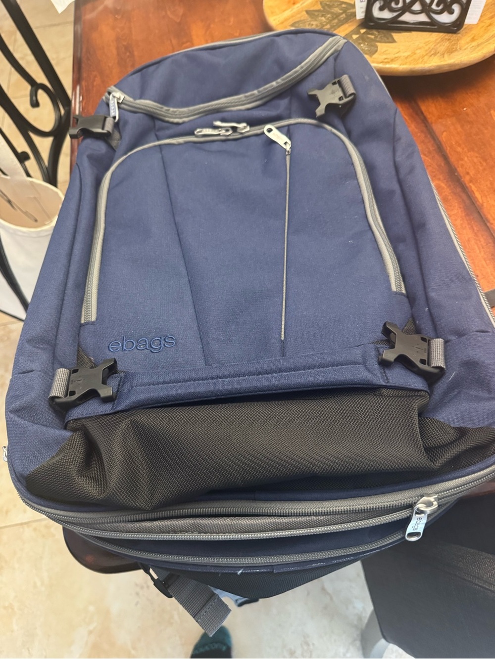 ebags Navy Travel Backpack with Padded Straps for travel